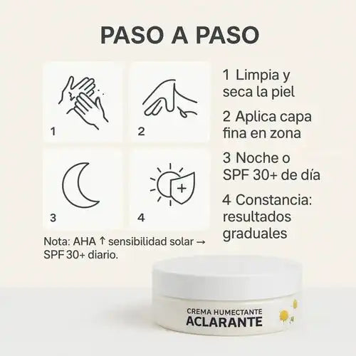 Crema Humectante Aclarante – Luz Visible para tu Piel